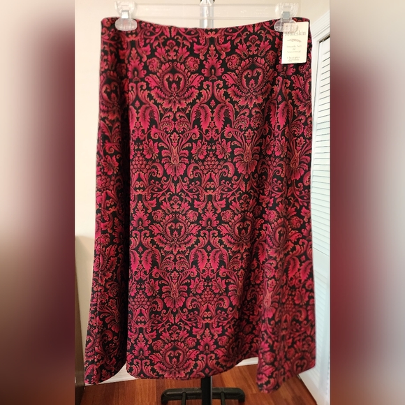 Moleskin Midi Skirt dark red/black size 12 - Picture 1 of 3